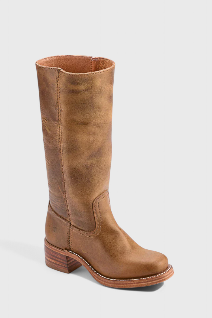 Knielange Stiefel - Damen Weite Wade Stiefel mit Blockabsatz EB