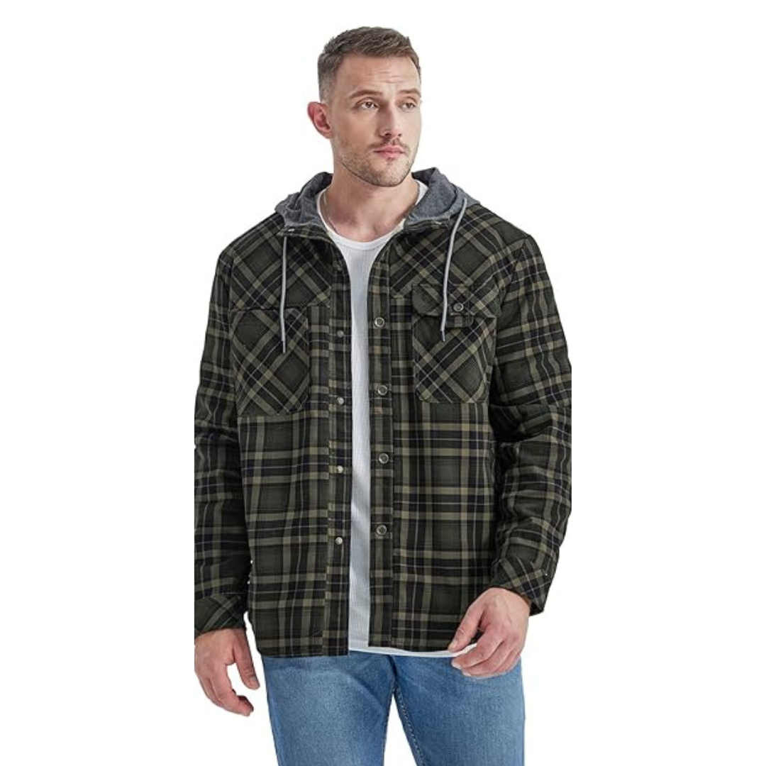 EB | Herren Outdoorjacke kariert mit Isolierung & wasserabweisender Beschichtung