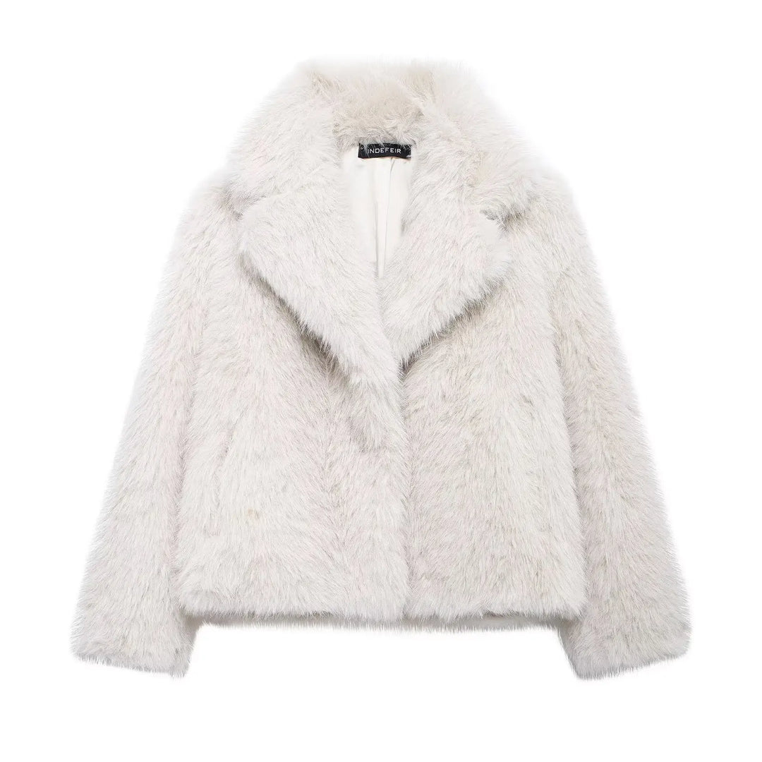 EB | Vintage - Damen Winterjacke mit Kunstfell und Revers