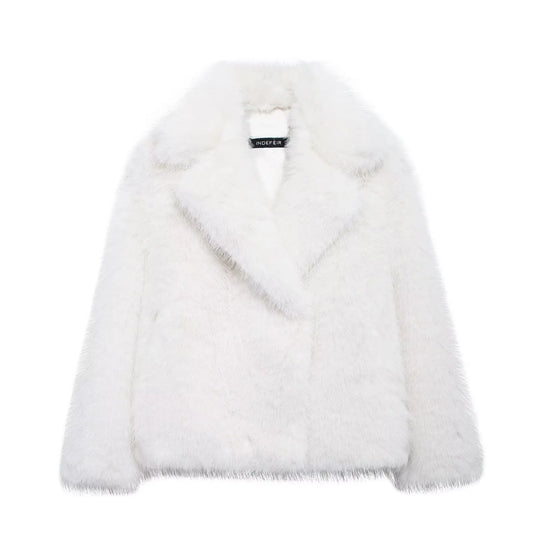 EB | Vintage - Damen Winterjacke mit Kunstfell und Revers