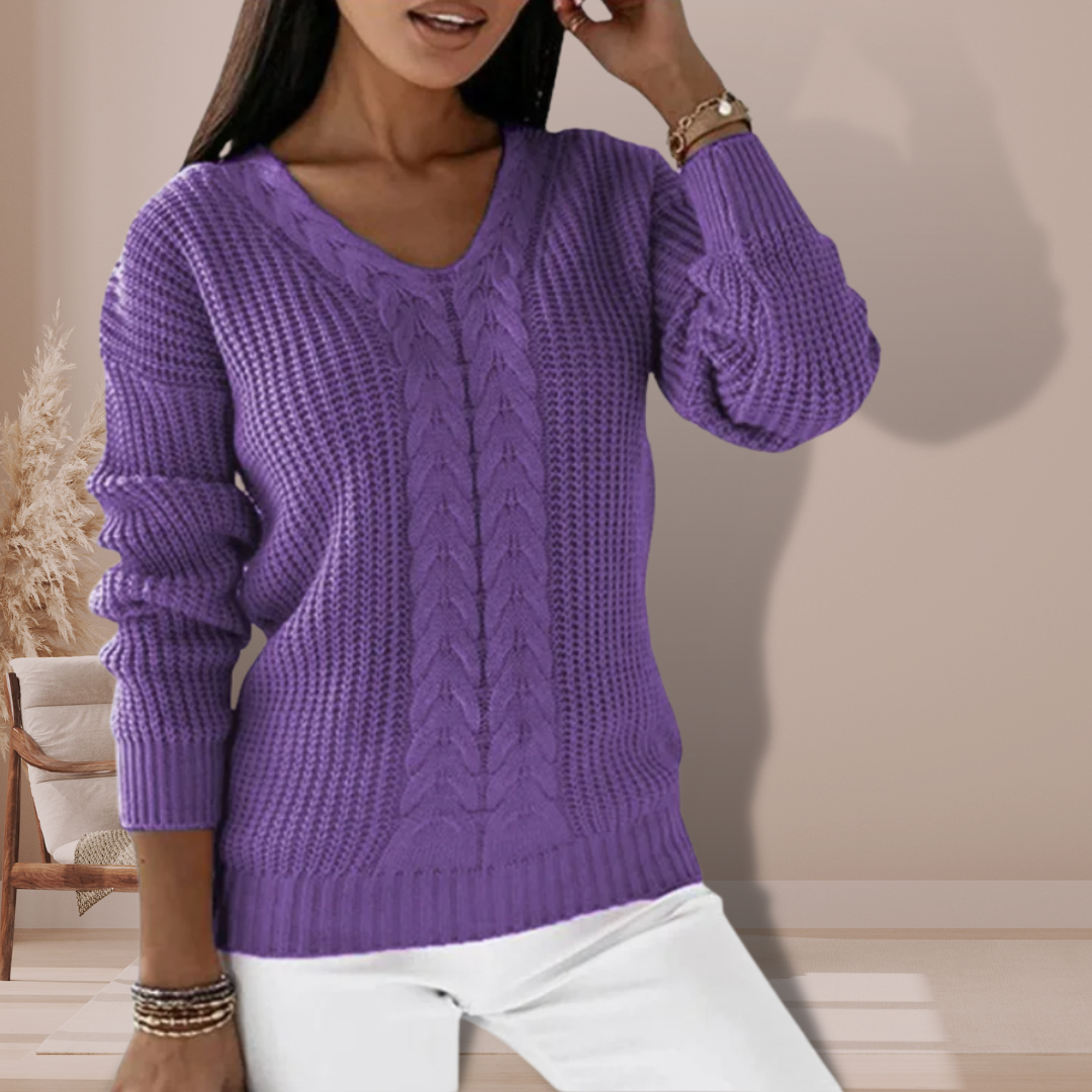 EB | Strickpullover mit V-ausschnitt Weiche Acryl Klassisch und Komfortabel