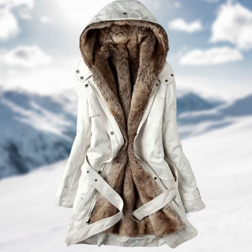EB | Damen Steppjacke Mit Pelzkragen Und Verstellbarem Taillenband