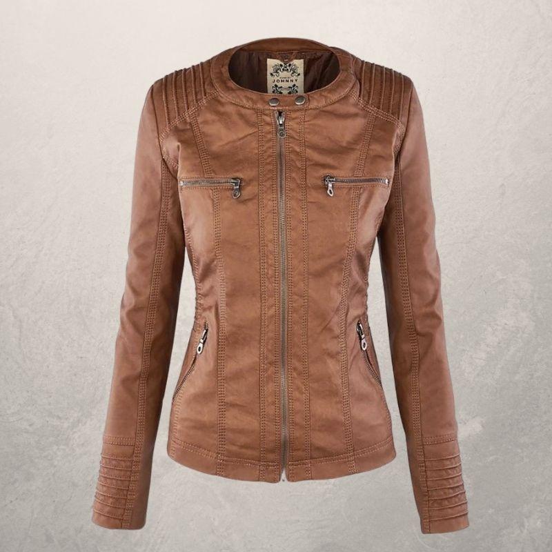 EB | Lederjacke - Kunstleder Slim Fit Kapuzenzip-Jacke