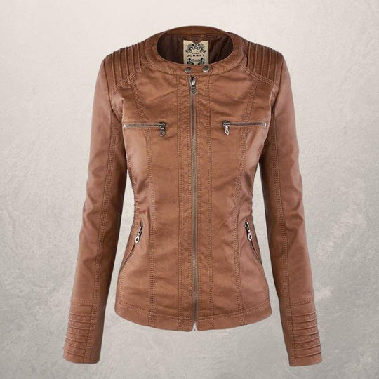 EB | Lederjacke - Kunstleder Slim Fit Kapuzenzip-Jacke
