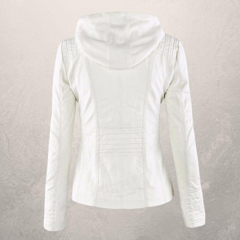 EB | Lederjacke - Kunstleder Slim Fit Kapuzenzip-Jacke