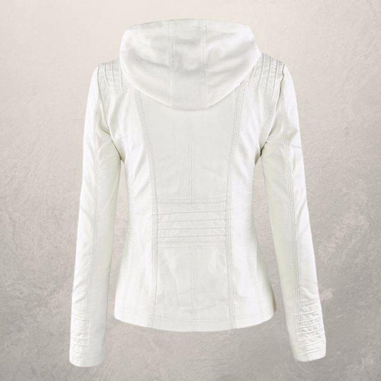 EB | Kunstlederjacke Slim Fit Kapuzenzip Jacke
