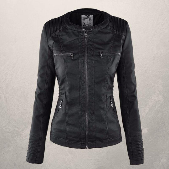 EB | Lederjacke - Kunstleder Slim Fit Kapuzenzip-Jacke