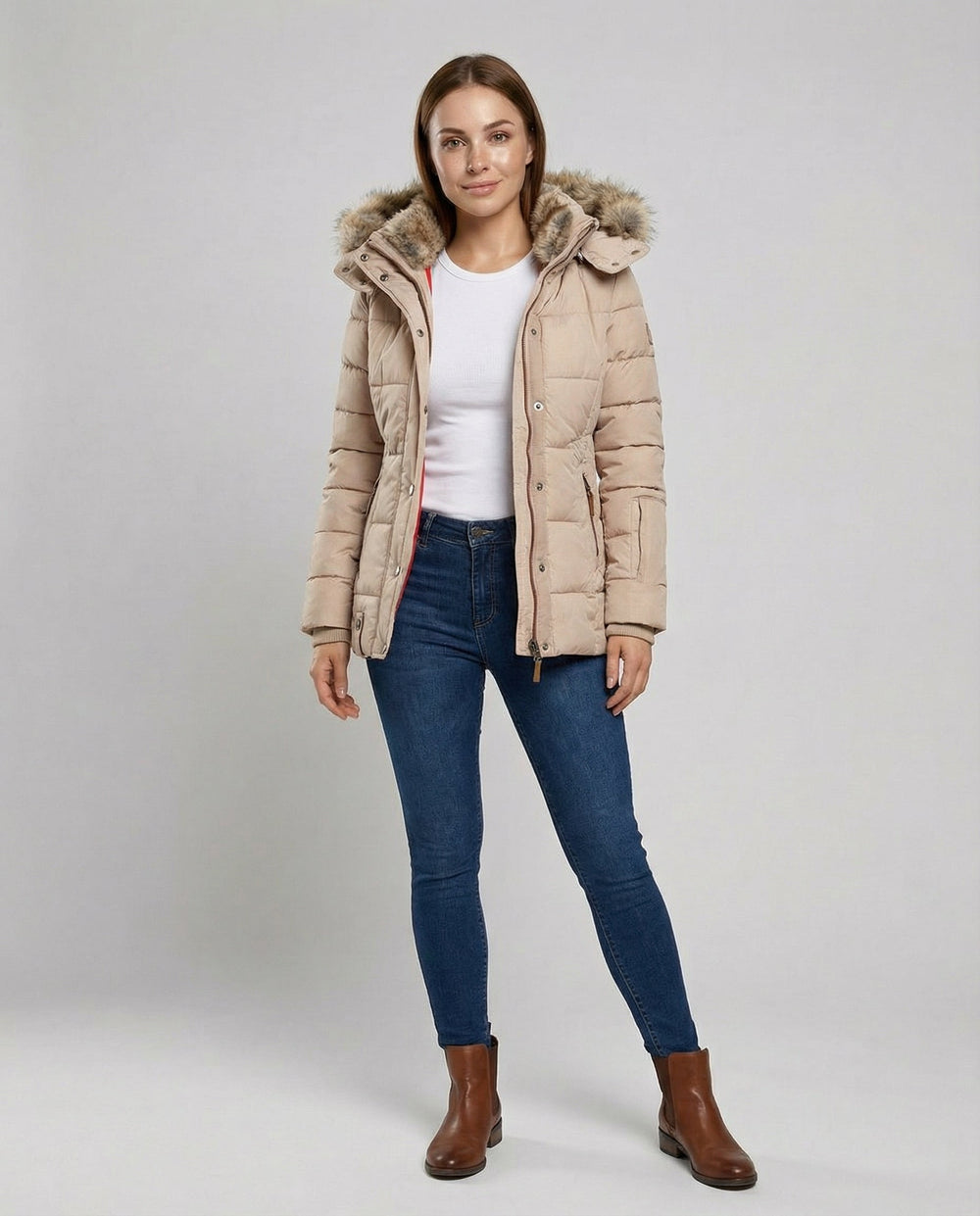 Warme Gefütterte Winterjacke Damen | EB