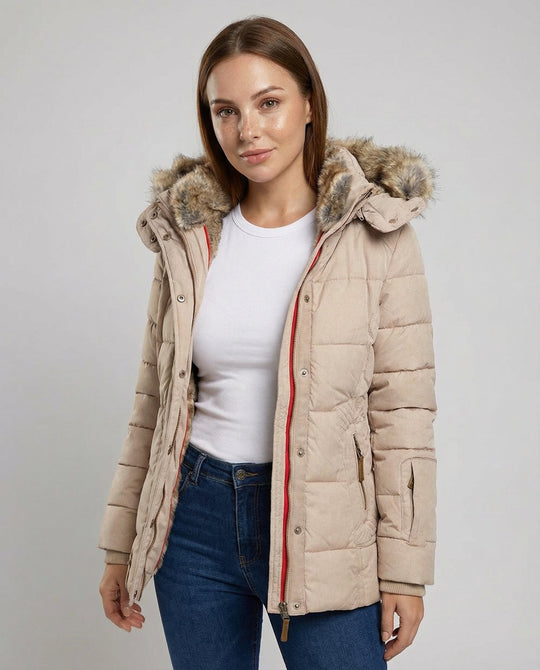Warme Gefütterte Winterjacke Damen | EB
