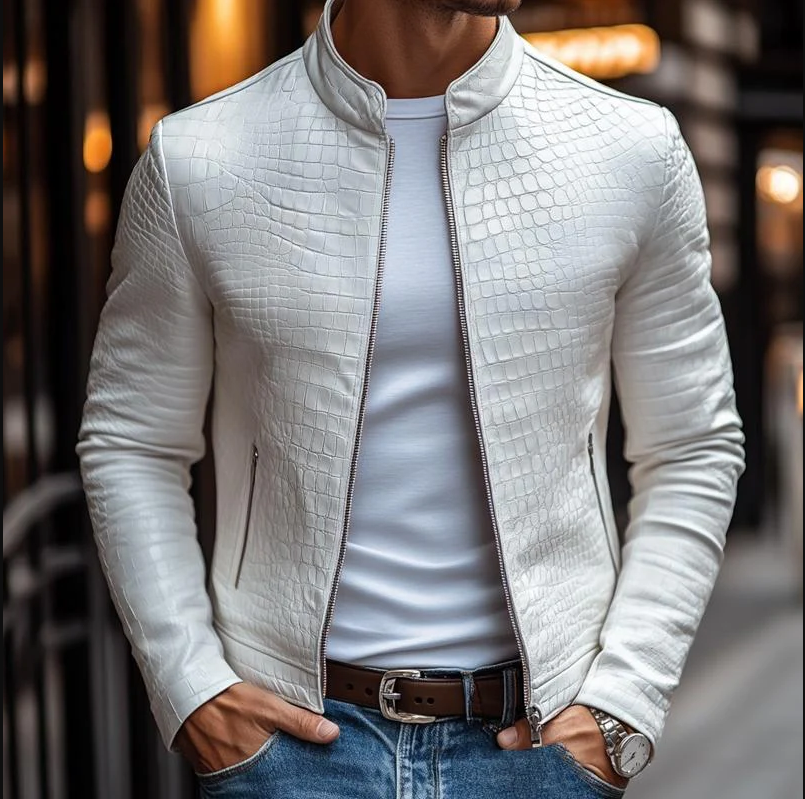 EB | Luxuriöse Kroko Lederjacke