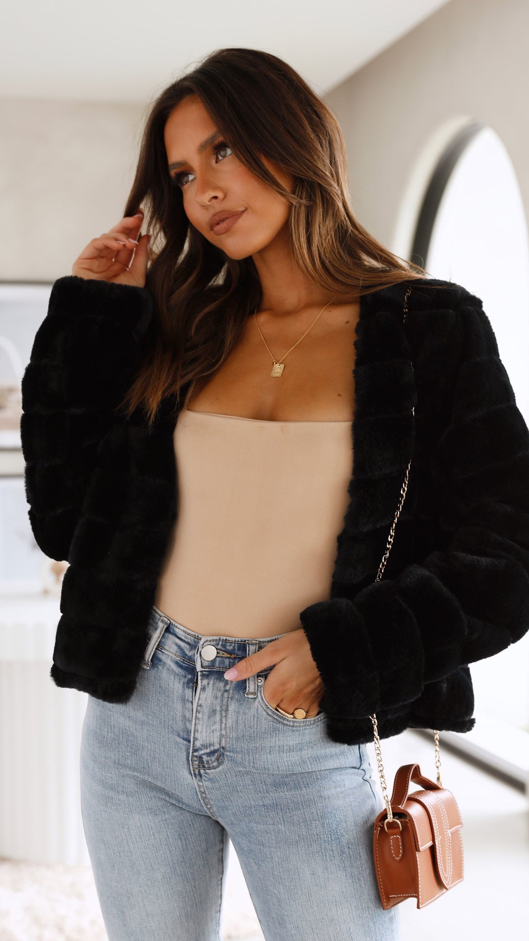 EB | Luxus Damen Crop Jacke