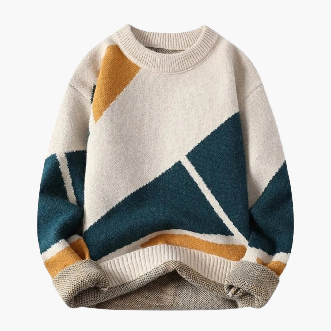EB | Pullover Lässiger Strickpullover mit Modernem Druck für Alltag und Freizeit