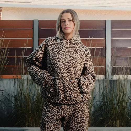 EB | Luxe Damen Kapuzenpullover mit Pantherdruck