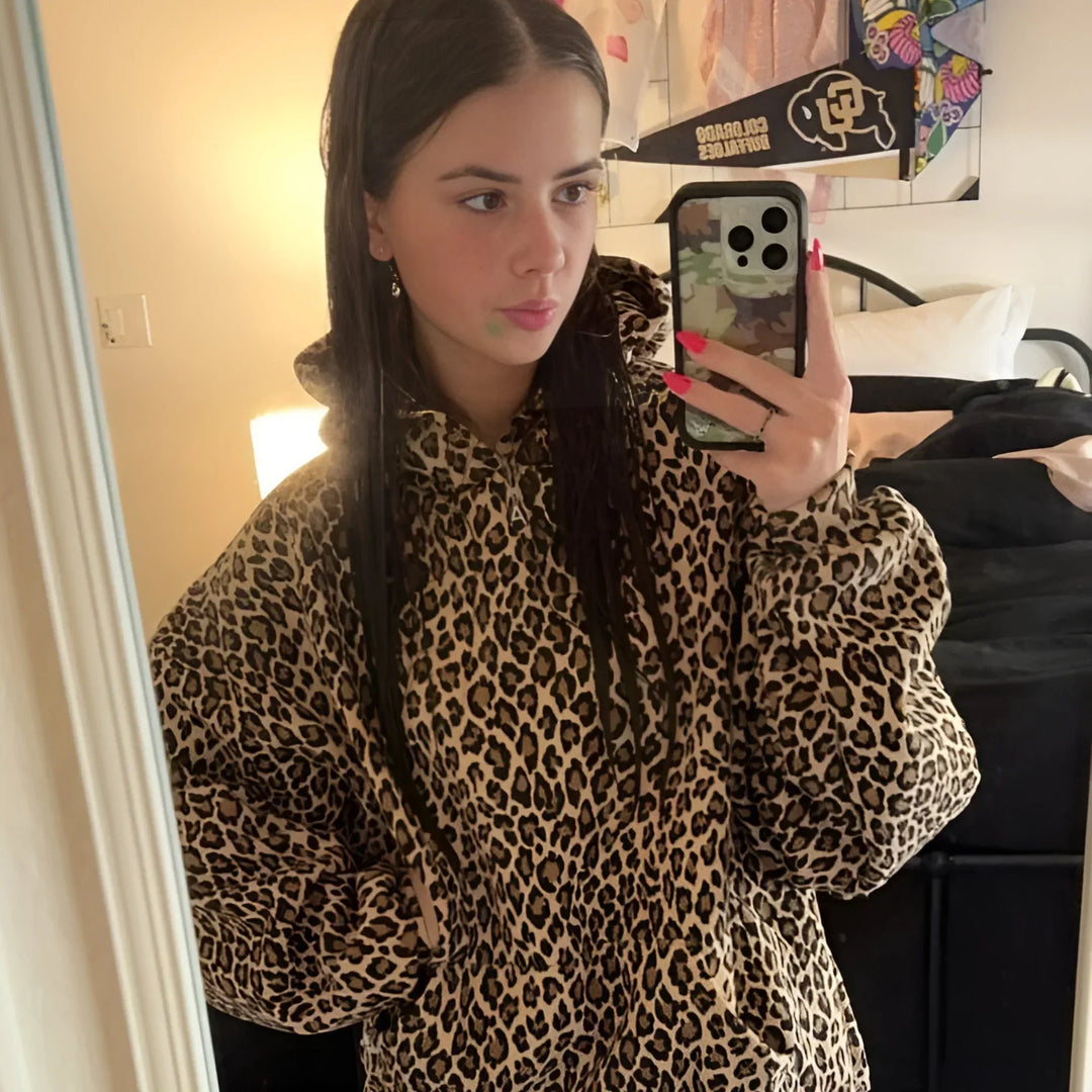 EB | Luxe Damen Kapuzenpullover mit Pantherdruck