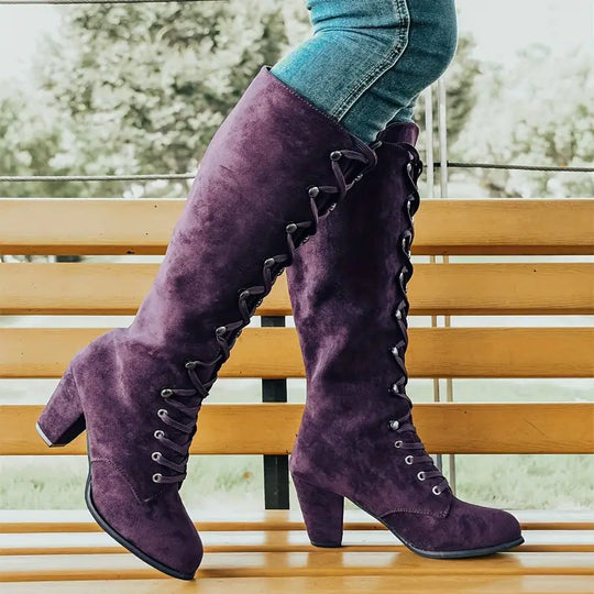 Langer Damen-Stiefel mit hohem Absatz EB