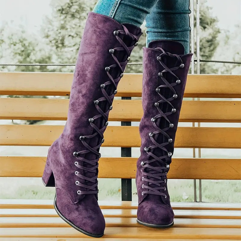 Langer Damen-Stiefel mit hohem Absatz EB