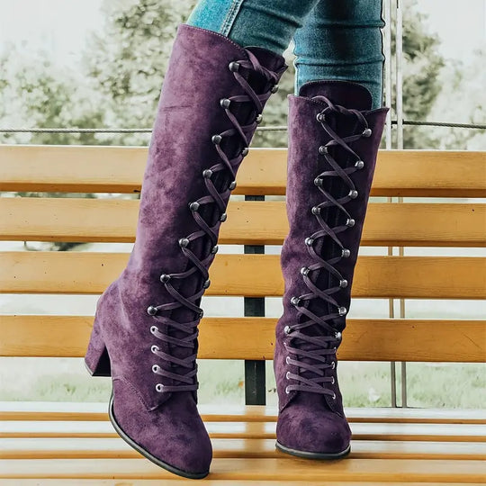 Langer Damen-Stiefel mit hohem Absatz EB