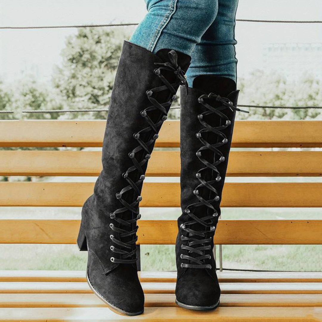 Langer Damen-Stiefel mit hohem Absatz EB