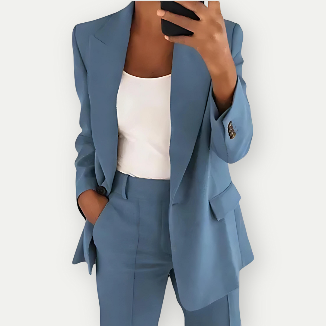 EB | Damen Bequeme Blazer Set Formal
