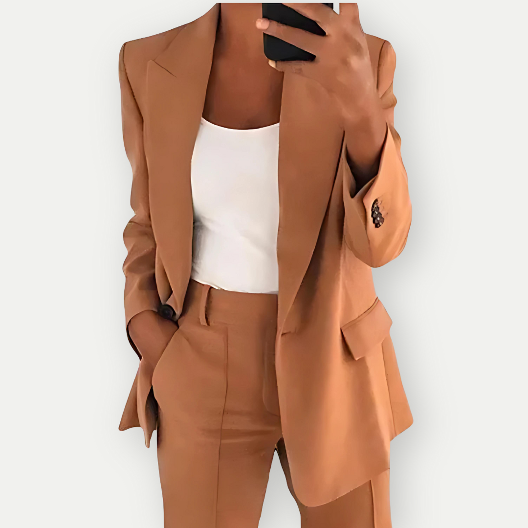 EB | Damen Bequeme Blazer Set Formal
