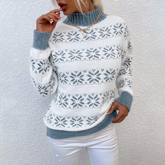 EB | Strick Schneeflocken Rollkragenpullover