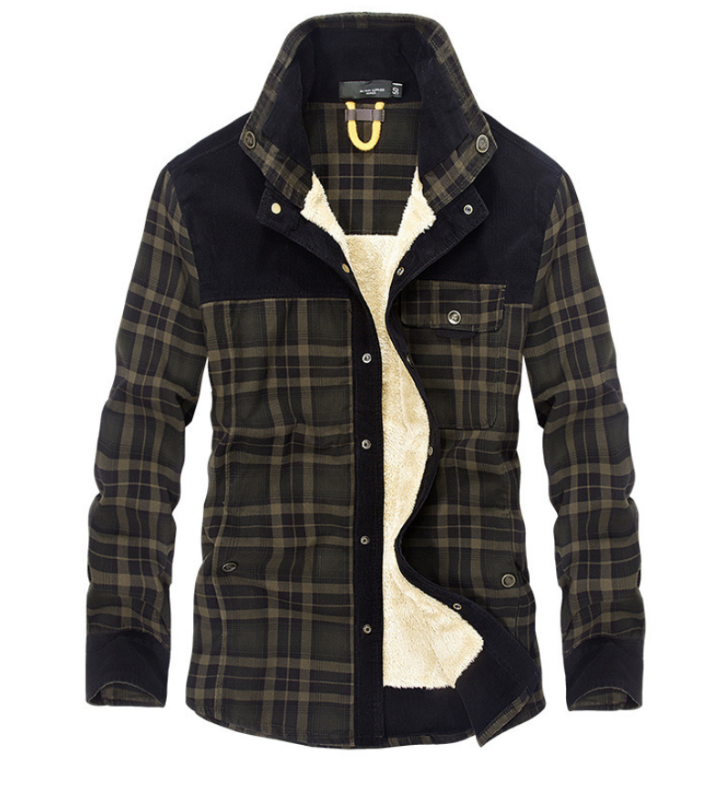 EB | Warme Flanell-Winterjacke für Herren mit Stehkragen