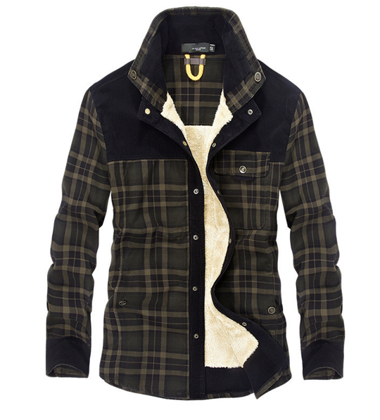 EB | Flanell Winterjacke für Herren mit Stehkragen