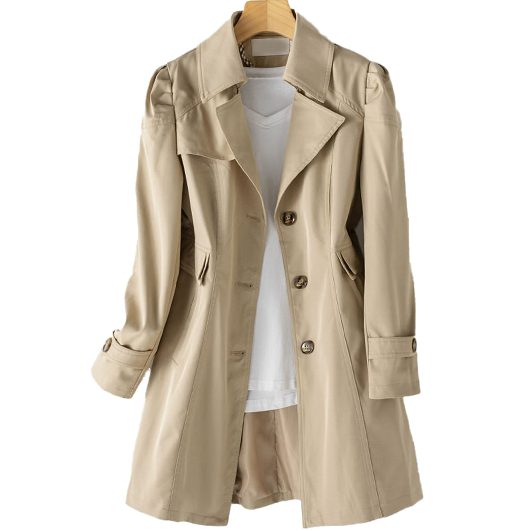 EB | Lange Jacke mit Knopfleiste Polyester Stilvoll und Praktisch