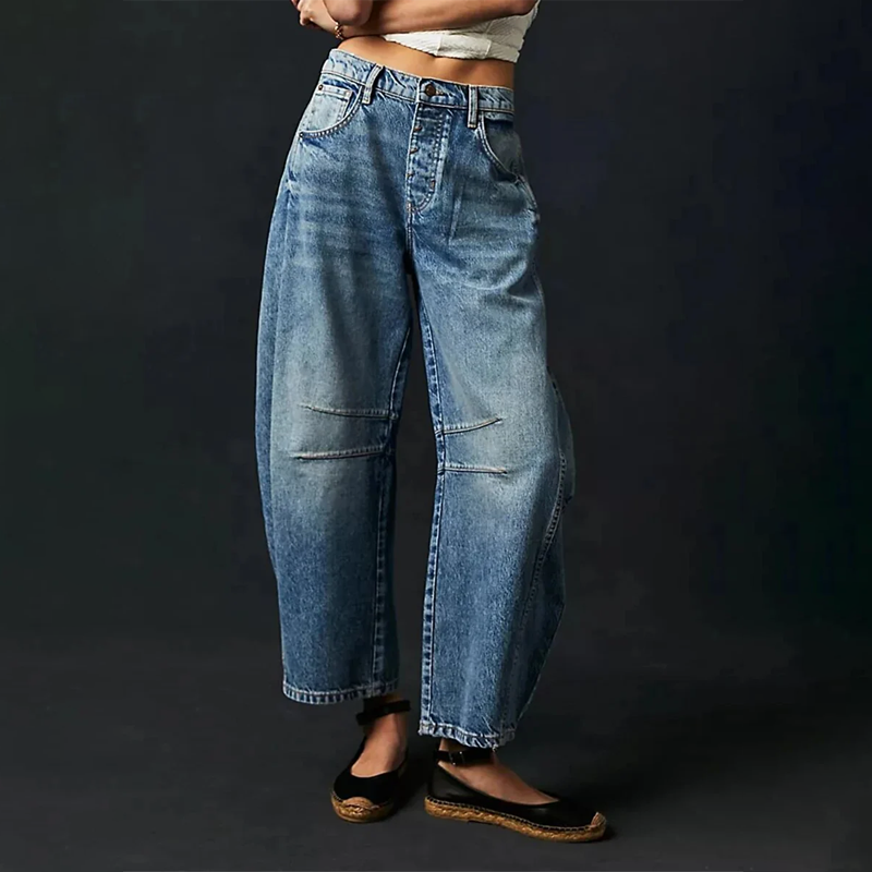 EB | Damen Weite Beinhose Denim