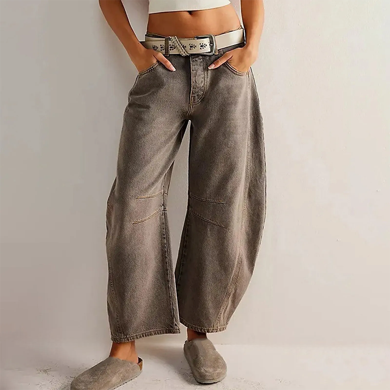 EB | Damen Weite Beinhose Denim