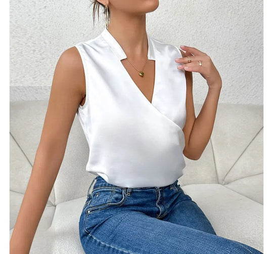 EB | Elegantes Ärmelloses Einfarbiges Top