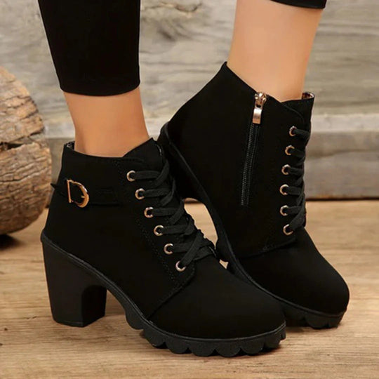 EB | Schnürstiefeletten für Damen – Edgy Stil mit Blockabsatz
