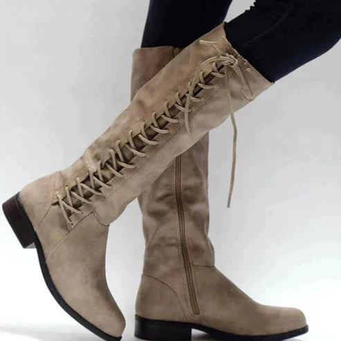 EB | Schnürstiefeletten bis zum Knie für Damen – Stylisch & Vielseitig
