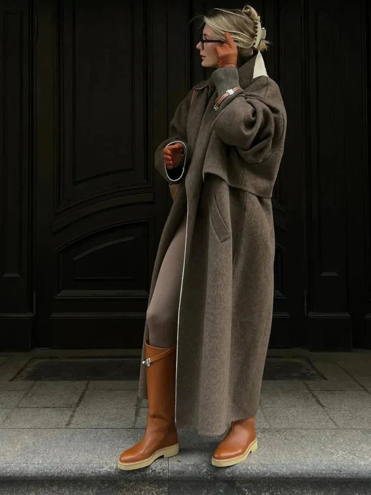 EB | Wollmantel Übergroß Woll-Trenchcoat