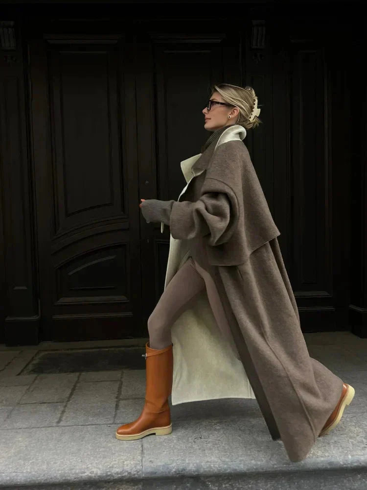 EB | Wollmantel Übergroß Woll-Trenchcoat
