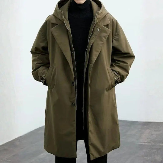 EB | Wasserdichter Puffer-Trenchcoat für Herren mit Kapuze