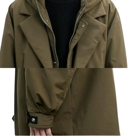 EB | Wasserdichter Puffer-Trenchcoat für Herren mit Kapuze