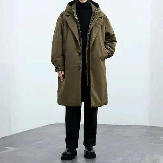 EB | Wasserdichter Puffer-Trenchcoat für Herren mit Kapuze