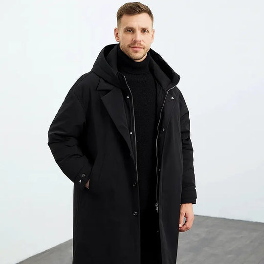 EB | Wasserdichter Puffer-Trenchcoat für Herren mit Kapuze