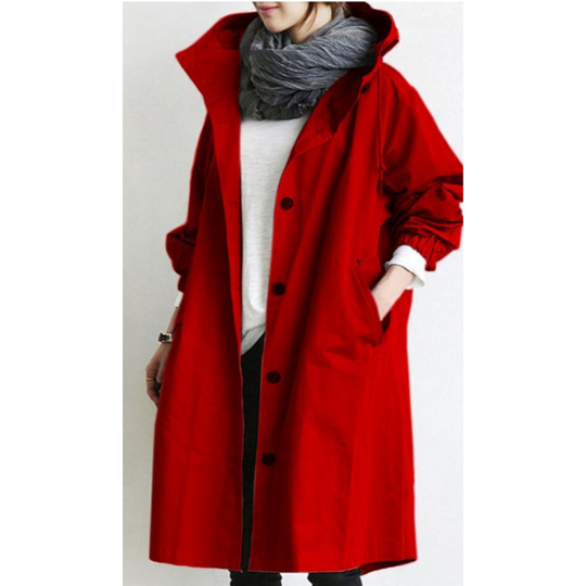 EB | Langer Damen-Trenchcoat mit Kapuze