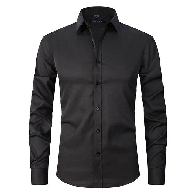 EB | Herren Slim Passform Stretchstoff Bügelfrei Button Down Kragen