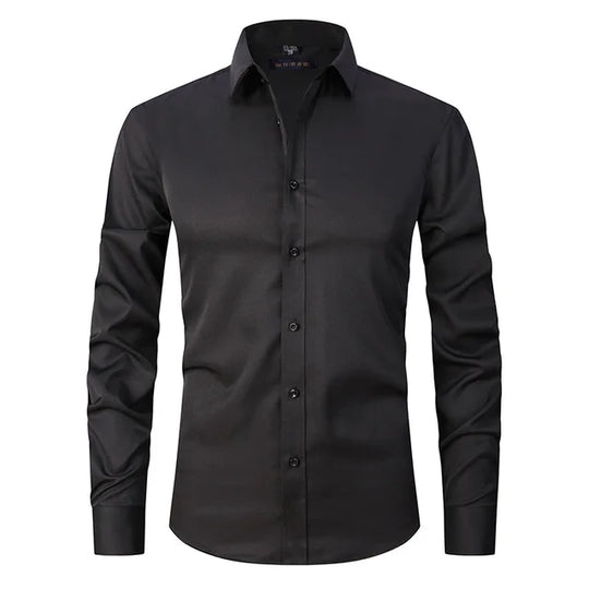 EB | Herren Slim Passform Stretchstoff Bügelfrei Button Down Kragen