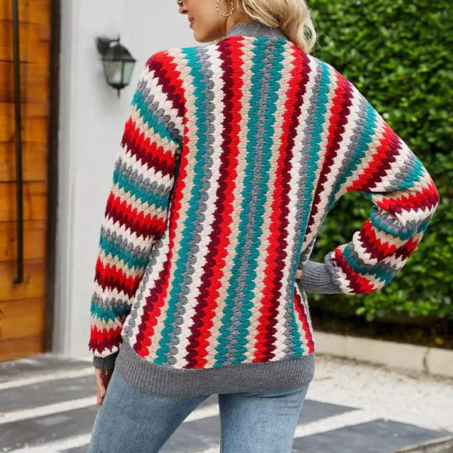EB | Bunter Strick Strickjacke
