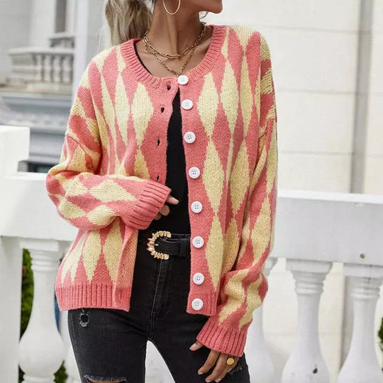 EB | Geometrische Strickjacke