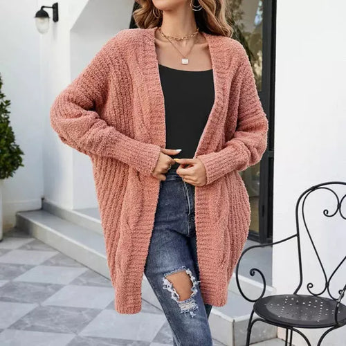 EB | Einfarbige Kuschelige Strickjacke für Damen
