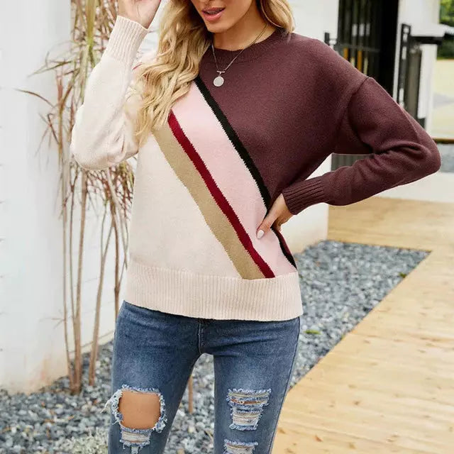 EB | Gestreifter Strickpullover mit Breiten Linien
