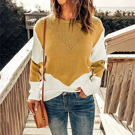 EB | Patchwork Strickpullover mit Farbblöcken