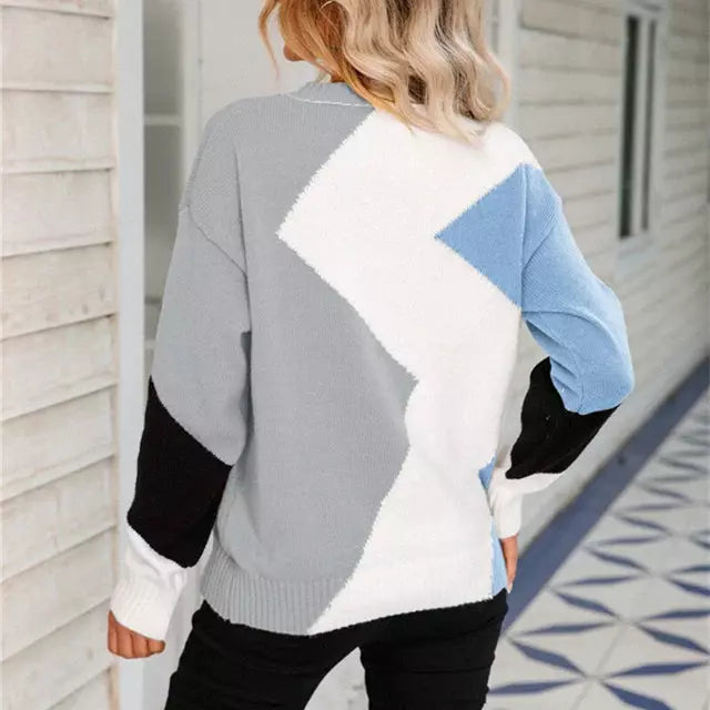 EB | Pullover in Kontrastfarbe mit Geripptem Saum