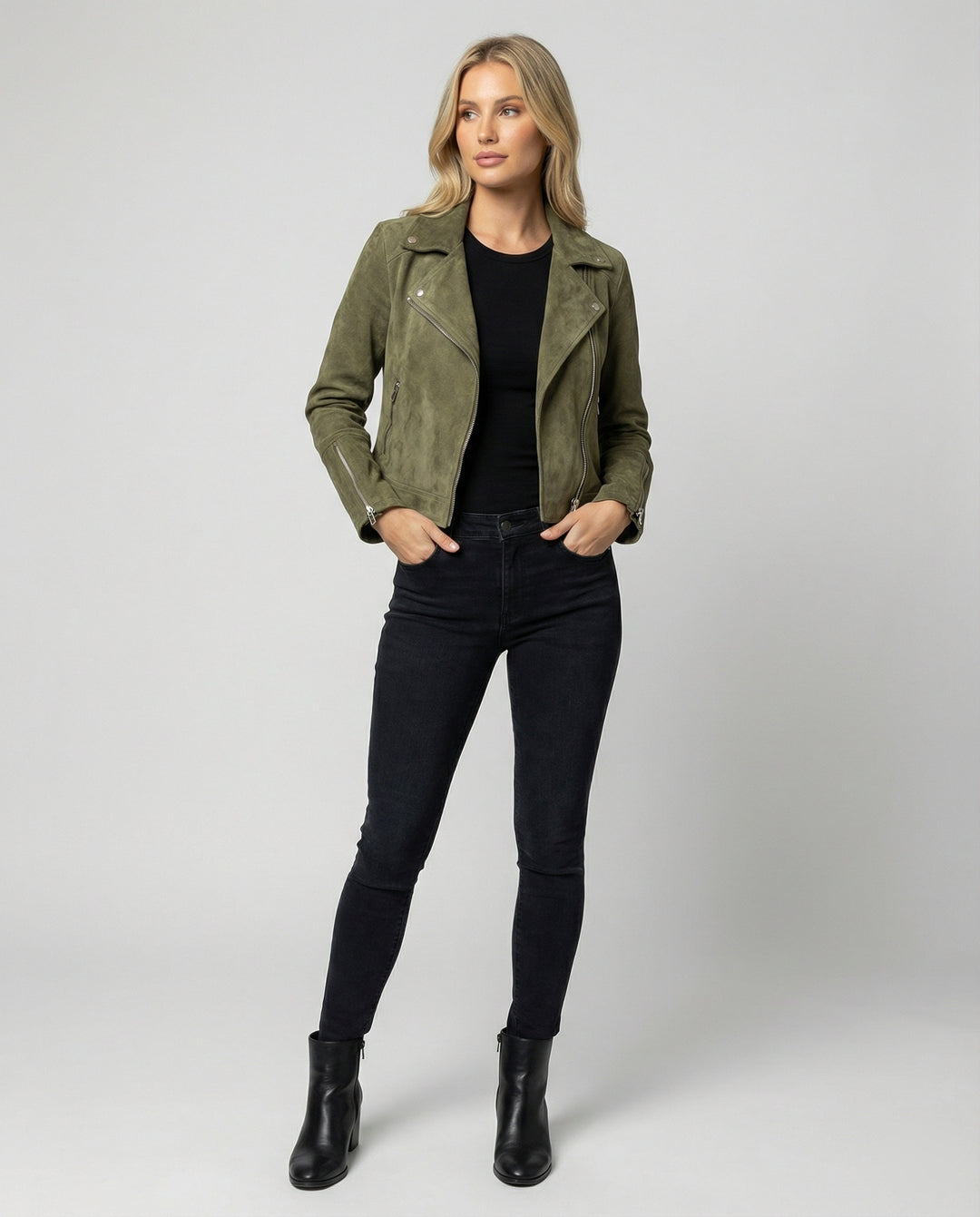 EB | Damen Wildleder Bikerjacke