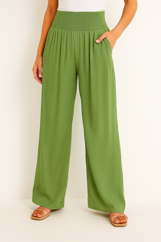 EB | Sommerhose Damen mit Elastischem High-Waist-Bund